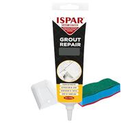 Ispar Joint gris anthracite 400g - kit reparation carrelage avec spatule et éponge pour intérieur, salle de bain, cuisine | colle carrelage durable