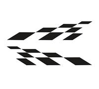 iSpchen 2pcs Autocollants De Voiture Auto-AdhéSifs - 120 * 30cm - Bandes Latérales Autocollant - Stickers Vinyle - Autocollants à Rayures Drapeau Damier