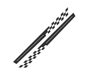 iSpchen 2PCS Autocollants Personnalisés Voiture Stickers Voiture Tuning Sport Autocollants Latéraux De Carrosserie Drapeau À Damier 270x19cm