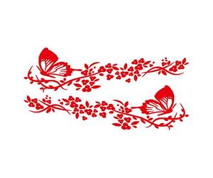 iSpchen 2pcs Autocollants Pour Voiture Pare-Chocs Capot Autocollant Stickers Lampe Sourcils Styling Auto Decor Stickers Papillon Fleur pour SUV Camion