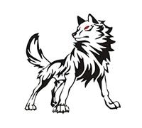 iSpchen Autocollant Loup De Voiture, Imperméable, Résistant à la Saleté, Tête De Loup, Animé, Mur, Voiture, Fenêtre, Noir, PVC, Totem Animal, 30cm