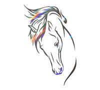 iSpchen Autocollant Tête de Cheval pour Voiture - 5pcs Stickers Muraux en Vinyle Personnalisé Étanche et Drôles - 17 * 10.5cm