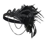 Ispchen Bandeau Des AnnéEs 20 En Plumes De Cristal Gatsby Coiffe Bibi Plume Strass Bandeau De Bal DéCoration Pour Femmes Filles, Type 6