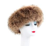 iSpchen Chapeau En Fausse Fourrure, Femmes Glamorous Toque Hiver, Cache-Oreilles En Peluche, Bonnet D'Hiver Chaud, Hiver Chapeau De Neige Polaire, Chapeaux Chauds En Peluche À La Mode Marron