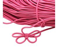 iSpchen Cordon élastique en caoutchouc - 10 m - 3 mm - Rond - Haute élasticité - Pour bricolage, bijoux, vêtements, accessoires de couture - Rose