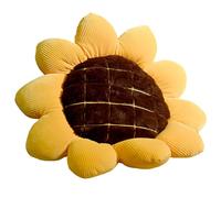 iSpchen Coussin câlin tournesol broderie + pouf de salon diamètre 38 cm
