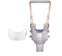 iSpchen Harnais Bébé Marche, aide à la marche pour bébé, portable Bébé Harnais de Sécurité, aidez votre bébé à apprendre à se tenir debout et à marcher,Gris