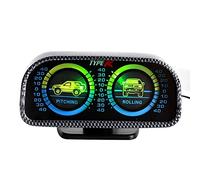 iSpchen Inclinomètre de voiture tout-terrain, boussole, réglable, multifonction, rapporteur d'angle numérique, affichage de l'inclinaison de la voiture, avec éclairage LED