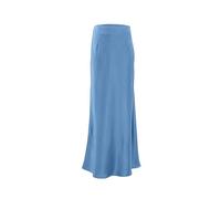 iSpchen,Jupe zippée pour Femme en Satin plissé, Style élégant pour Le Trajet de Printemps 2024,Bleu Ciel S