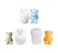 iSpchen Lot de 3 moules à bougie en silicone 3D DIY - Moule à bougie en silicone - Bougies d'ours - Moule à fondant - Moule à chocolat - Moule à savon - #04