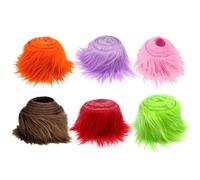 iSpchen Lot de 6 rouleaux de tissu en fourrure synthétique douce et moelleuse - 5 cm x 1,5 m - Ruban de Noël en fausse fourrure - Bordure prédécoupée - Pour bricolage, couture, décoration - #01