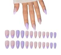 iSpchen Nail Tips Coloré Brillant Ongles Gel Couverture Complète Ongles French Press on Set Faux Ongles Artificiels Ongles Artificiels Set Ongles Artificiels pour Femmes et Filles, #06