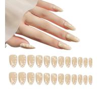 iSpchen Nail Tips Gel Full Cover Nail Tips French Press on Set Coloré Longs Faux Ongles Artificiels Ongles Artificiels pour Femmes et Filles, #04