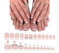 iSpchen Nail Tips Gel Full Cover Nail Tips French Press on Set d'ongles et ongles d'orteils Faux ongles Ensemble d'ongles artificiels 12 tailles différentes Ongles artificiels, #01