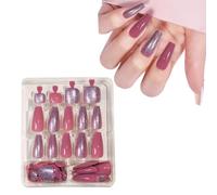 iSpchen Nail Tips Gel Full Cover Nail Tips French Press on Set d'ongles et ongles d'orteils Faux ongles Ensemble d'ongles artificiels 12 tailles différentes Ongles artificiels, #02