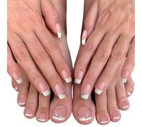 iSpchen Nail Tips Nail Tips Gel Couverture Complète Nail Tips French Press on Ensemble de Faux Ongles et Ongles d'orteil Faux Ongles Artificiels Ensemble Ongles Artificiels pour Femmes et Filles, #04