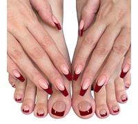 iSpchen Nail Tips Nail Tips Gel Couverture Complète Nail Tips French Press on Ensemble de Faux Ongles et Ongles d'orteil Faux Ongles Artificiels Ensemble Ongles Artificiels pour Femmes et Filles #01