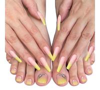 iSpchen Nail Tips Nail Tips Gel Couverture Complète Nail Tips French Press on Ensemble de Faux Ongles et Ongles d'orteil Faux Ongles Artificiels Ensemble Ongles Artificiels pour Femmes et Filles, #02