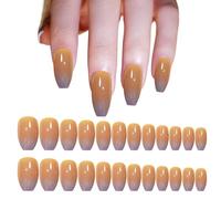 iSpchen Nail Tips Nail Tips Gel Full Cover Nail Tips French Press on Set avec motif floral et bloc de couleur Faux ongles Ensemble d'ongles artificiels Ongles artificiels pour femmes et filles, #02