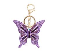 iSpchen Porte-Clés Papillon Strass,Porte-Clés Papillon Creux En Alliage De Zinc Bling Breloques Porte-clés De Voiture Pendentif Décoratif Sac à Dos Accessoires de Suspension