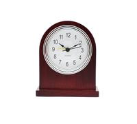iSpchen Réveil classique en bois bordeaux - Réveil silencieux sans tic-tac - Fonction snooze - Petite horloge de table analogique pour table de chevet, chambre à coucher - Pour table de chevet,