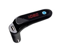 iSpchen Transmetteur FM Bluetooth V2.1, lecteur MP3 avec kit mains libres, affichage LED, adaptateur radio de voiture, lecteur de musique portable avec chargeur USB, prend en charge clé USB et carte