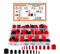 ISPINNER Lot de 170 bouchons d'extrémité en caoutchouc - Protection flexible pour vis et filetages - 10 tailles de 2/25" à 4/5", noir et rouge