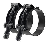 ISPINNER Lot de 2 colliers de serrage à boulon en T en acier inoxydable de 2,5 cm, plage de serrage de 32 à 37 mm pour diamètre de tuyau de 2,5 cm (noir)