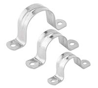 ISPINNER Lot de 25 sangles de tuyau rigides M40 en acier inoxydable pour tuyau extérieur de 3,8 cm, 2 trous, support en U, collier de serrage, clips de tension