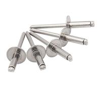 ISPINNER Lot de 30 rivets aveugles à grande bride en acier inoxydable 4,8 x 20 mm