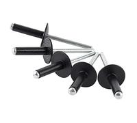 ISPINNER Lot de 50 rivets aveugles en aluminium à bride large de 4,8 x 20 mm (noir)