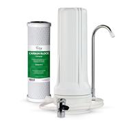iSpring CKC1 Système de Filtration d'eau Potable de Comptoir avec Filtre à Charbon 2,5" x 10", Blanc