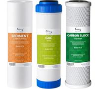 Kit de préfiltres pour osmose inverse - iSpring - F3 - Remplacement 6 mois - Charbon actif et sédiments - Améliore le goût de l'eau