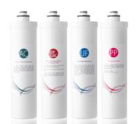 iSpring F4-CUA4 Lot de 4 filtres de rechange pour système de filtration ultra CU-A4, sédiments, UF, KDF et filtre à charbon actif, 4 pièces, blanc
