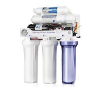 iSpring RCC1DP 150GPD Système RO/DI Sans Réservoir avec Pompe, Filtre à Eau Par Osmose Inverse à Désionisation en 5 Étapes, Système D'eau RO Sans Réservoir Haute Performance Pour Aquarium