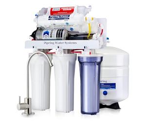 iSpring RCC7P-AK Système d'osmose Inverse 6 Étapes sous Évier avec Pompe, Filtre à Eau Alcalin, pH+, 75 GPD, Réduction TDS, Système de Filtration d'eau Potable