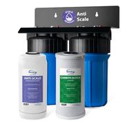 iSpring WGB21B-DS Système de Filtration d’Eau pour Toute la Maison à 2 Étapes, avec Filtre à Sédiments CTO de 10" x 4.5" (Chlore, Goût et Odeur), Filtre Anti-Calcaire, Entrée/Sortie de 1"