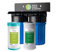 iSpring WGB21B-KS Système de Filtration d’Eau pour Toute la Maison à 2 Étapes, avec Filtre à Sédiments CTO de 10" x 4.5", Filtre KDF GAC, Élimine Chlore, Fer, Plomb, Odeur et Plus, Entrée/Sortie de 1"