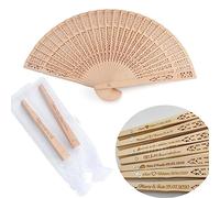 ISR Eventail Mariage Personnalisable Bois,Portable éventails Pliables,eventail Mariage eventail,éventails Pliables à la Main eventail Mariage (50 PCS)