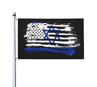 Israël Américain Drapeaux De Maison Suspendre Drapeaux Imprimé Bannière Cour 90X150Cm Pour Anniversaires Fêtes Porte