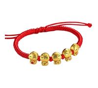 Israël Bracelet Cordon Rouge Bracelets Chinois Zodiac Feng Shui Animal Charm Bracelet Nouvel An Bijoux pour femmes et hommes Bracelet de montre en acier pour homme (B, taille unique)
