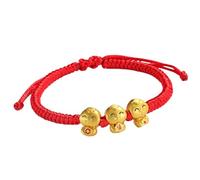 Israël Bracelet Cordon Rouge Bracelets Chinois Zodiac Feng Shui Animal Charm Bracelet Nouvel An Bijoux pour femmes et hommes Bracelet de montre en acier pour hommes (A, taille unique)