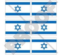 ISRAËL Israélien Drapeau Juif, 40mm Vinyle Autocollants, x6 Stickers