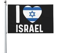 Israël J'Aime Israël Drapeau Drapeau De Bienvenue Amusant Bannière Décorative Durable Pour Bureaux Extérieure Patio 3X5 Ft