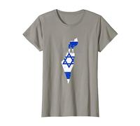 Israel Map Flag Jerusalem Hebrew True Jew Israelite T-Shirt, Femme, Ardoise, XS