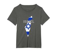 Israel Map Flag Jerusalem Hebrew True Jew Israelite T-Shirt, Femme Grandes Tailles, Asphalte, 1X