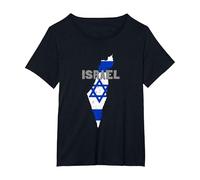 Israel Map Flag Jerusalem Hebrew True Jew Israelite T-Shirt, Femme Grandes Tailles, Noir, 6X