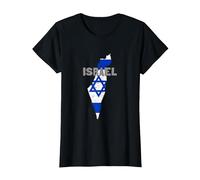 Israel Map Flag Jerusalem Hebrew True Jew Israelite T-Shirt, Femme, Noir, M