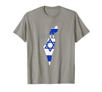 Israel Map Flag Jerusalem Hebrew True Jew Israelite T-Shirt, Homme, Ardoise, XL