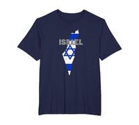 Israel Map Flag Jerusalem Hebrew True Jew Israelite T-Shirt, Homme Grandes Tailles, Bleu Marine, 3X Tall